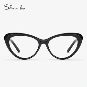 Shawnlee猫眼眼镜眼睛镜框欧美女时尚装饰近视镜板材黑框可配度数