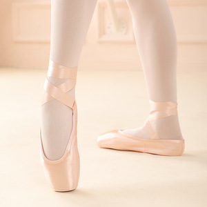 足尖鞋女舞蹈儿童绑带成人初学者练功甜美复古专业公主芭蕾舞鞋子