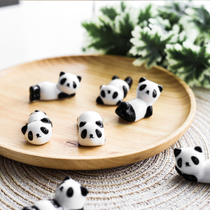 造器熊猫托筷家用欧式陶瓷创意多功能勺子托筷枕放筷子的架子可爱