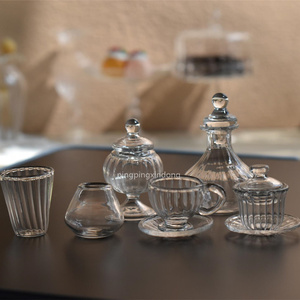 娃屋定各种微缩食玩玻璃模型结合透明瓶 罐 茶具杯 精致小巧可爱