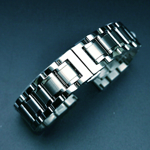 手表配件 男女款浪琴实心五珠钢带表带表链蝴蝶扣送弧口10mm-24mm