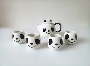 4人套装个性可爱熊猫卡通5件套冷水壶家用花茶水杯子创意新款茶具