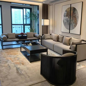 新中式实木沙发组合禅意中式客厅大小户型别墅酒店鸡翅木万物家具