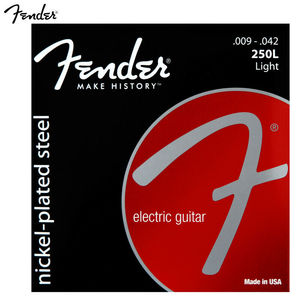 美产正品芬达Fender电吉他琴弦250L一套六根镀镍涂层缠绕弦线