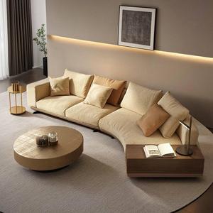 意式现代简约弧形沙发设计师创意轻奢异型转角极简侘寂风客厅家具