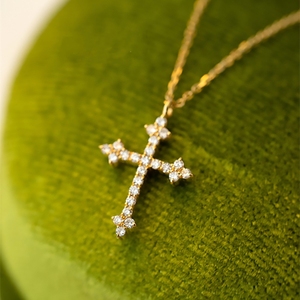 韩国新品Lovis Dames十字架项链女轻奢纯银锁骨链18K金钻石黄金潮