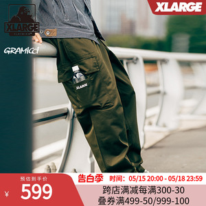 XLARGE × GRAMICCI联名款 山系休闲风宽松直筒工装长裤子