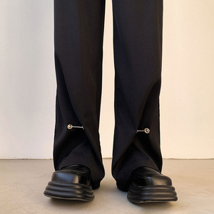 意式那不勒斯西装裤高级感垂感裤子男款小众设计感春秋休闲直筒裤
