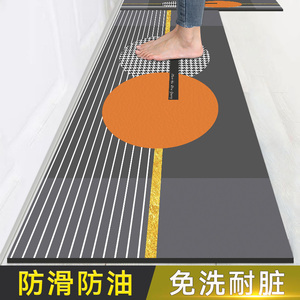 厨房专用防滑防油地垫可擦免洗硅藻泥防水垫耐脏定制脚垫2024新款