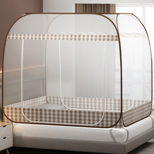 蒙古包蚊帐可折叠式免安装有底无底1.5m1.8米2.0M单人双人床家用