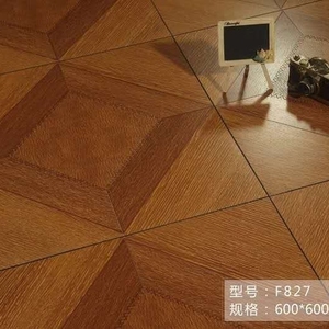 古典欧式方块正方形强化复合木地板凹凸皮纹拼花个性棕色咖啡色