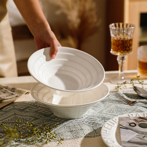 舍里泡面碗拉面碗专用高级感纯色家用陶瓷大碗商用牛肉面碗斗笠碗