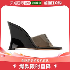香港直邮潮奢 Gianvito Rossi 女士黑色 Elle 95 凉鞋