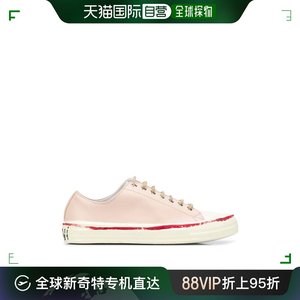 香港直邮MARNI 女士粉色带徽标字样的皮革系带运动鞋 SNZW006802-
