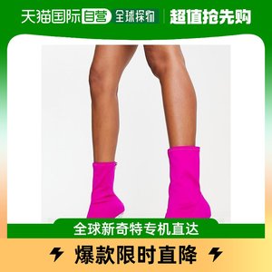 香港直邮潮奢 ASOS 女士Enterprise sock 设计高跟粉色透明跟靴子