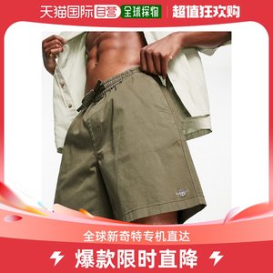 香港直邮潮奢 Gant 男士GANT 徽标抽绳梭织深色绿色短裤