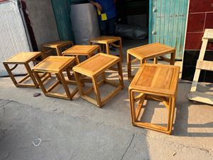 中式方凳实木禅意家用换鞋老榆木小方凳可做木蜡 上漆颜色自选