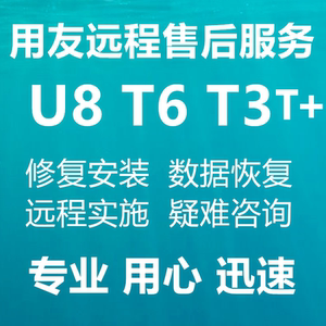 用友T3T+T6U8畅捷通财务软件远程安装维护激活账套恢复数据迁移
