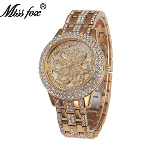 miss fox玛利时手表 外贸热卖时尚独特花型设计镶钻女士腕表