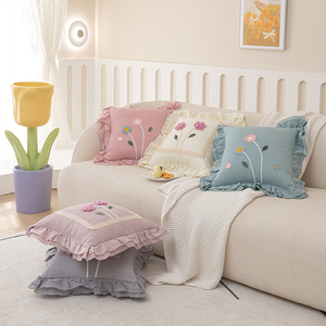外贸韩式现代客厅沙发抱枕靠垫纯棉布艺床头靠背靠枕抱枕套含芯