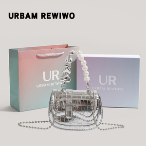 URBAM REWIWO官方正品珍珠链条包2024新款迷你高级质感小众斜挎包