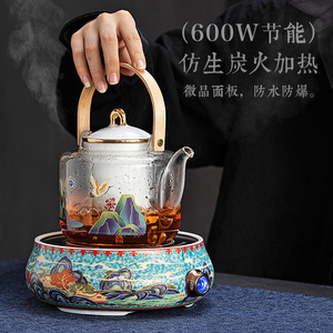 煮茶器蒸汽玻璃养生壶套装家用茶具全自动电茶炉陶瓷电陶炉煮茶壶