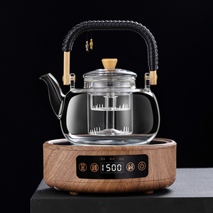 2024新款加厚耐高温玻璃蒸煮一体煮茶壶煮茶器烧水泡茶套装电陶炉