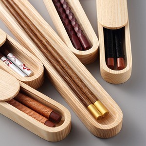 高档日式木筷子个性创意尖头筷一双单人装学生筷外带便携筷情侣筷