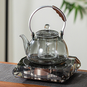 煮茶器玻璃烧水壶蒸煮泡茶壶水晶电陶炉室内小型花茶养生茶炉套装