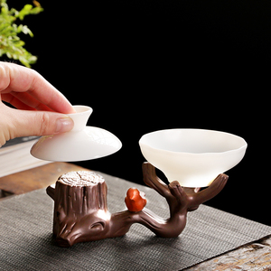 创意盖置紫砂茶宠摆件精品可养茶漏架茶壶盖托茶盘茶桌茶具小配件
