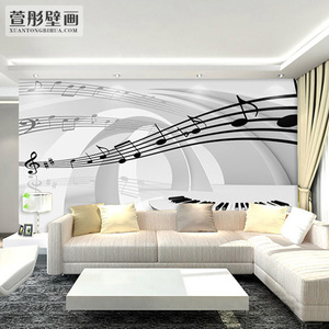 钢琴教室背景墙纸琴键音乐墙布琴行工作室墙面布置装饰墙贴壁画纸