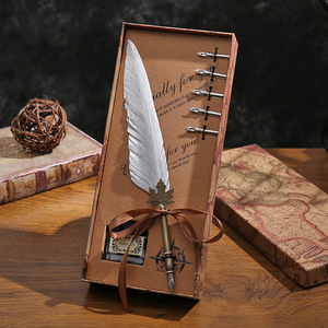 哈利波特羽毛笔欧式复古学生礼盒装蘸水钢笔生日礼物毕业教师礼品