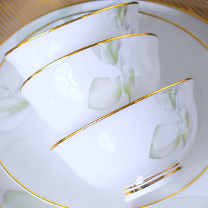 自由组合搭配碗碟套装餐具套装 骨瓷 碗筷碗盘陶瓷器中式家用碟子