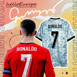 正版2024欧洲杯葡萄牙球衣国家队主场7号C罗印号客场球员版足球服