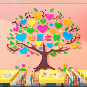心愿树许愿树梦想树目标墙网红幼儿院教室布置装饰小学班级文化墙