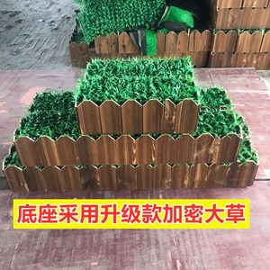 定做仿真假竹子专用防腐木花箱实木花盆户外木箱子碳化木花架栅栏
