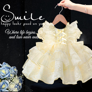 童装洛丽塔女童夏季婴儿蓬蓬裙周岁女宝礼服儿童法式西班牙公主裙