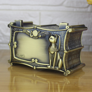 欧式创意阿努比斯珠宝盒金属高档精美埃及风猫神首饰收纳盒饰品盒