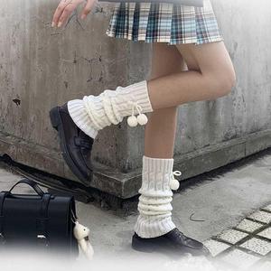 打底秋冬子女韩版过膝袜套堆堆袜袜子护膝女式毛线线袜靴套腿套
