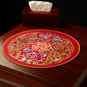 中式餐垫杯垫茶几垫布花瓶垫装饰垫中国风刺绣桌垫茶水垫花盆垫布