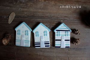外贸出口美式乡村低温陶瓷彩绘复古小房子创意家居装饰冰箱贴饰品
