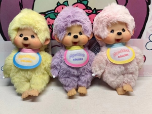 日本正版monchhichi 蒙奇奇 马卡龙系列  彩色挂件 一套 玩偶