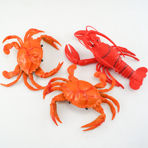 包邮仿真螃蟹小龙虾海洋动物摆件假虾食物道具软装饰品塑胶鱼模型