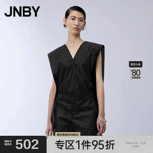 JNBY/江南布衣夏连体衣薄款女夏季V领无袖短袖连衣短裤5N5F13190