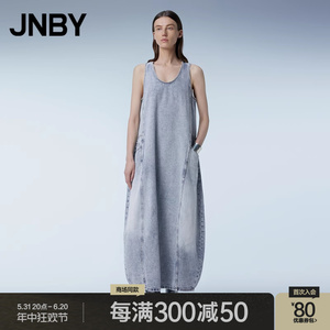 【商场同款】JNBY/江南布衣24春新品连衣裙牛仔无袖长裙5O3G11420