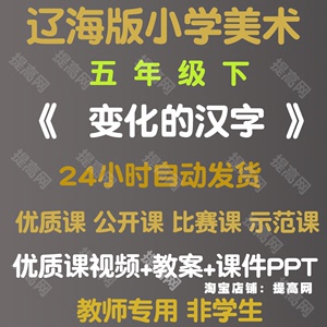 变化的汉字-辽海版小学美术优质公开课五年级下册视频PPT教案课件