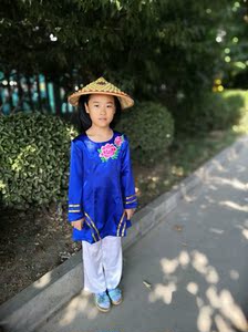 儿童越南的女式的传统奥黛民族演出服装茶艺服