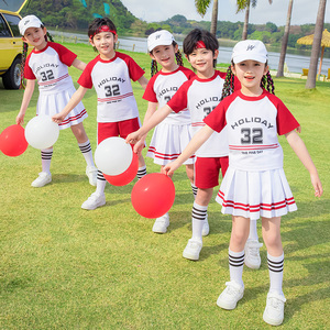 夏季男女小学生幼儿园啦啦队服运动会班服表演服班服舞蹈服篮球服