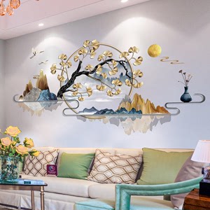 中国风山水墨画客厅沙发背景墙贴纸装饰室内家用自粘墙纸墙面贴画