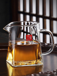 耐热玻璃公道杯加厚分茶杯带滤网一体茶漏套装高档功夫茶具分茶器
